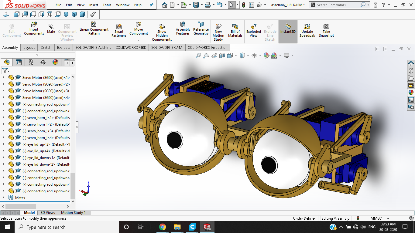 animatronic eyes仿生眼睛机构3D图纸 Solidworksy设计